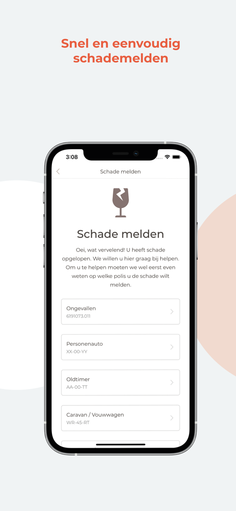 Nh1816 insurance app screen for reporting a claim