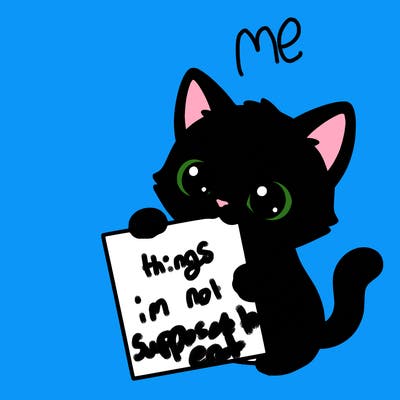 a small cat with a blank sheet of paper in its hand. the cat is sooooooo cute!