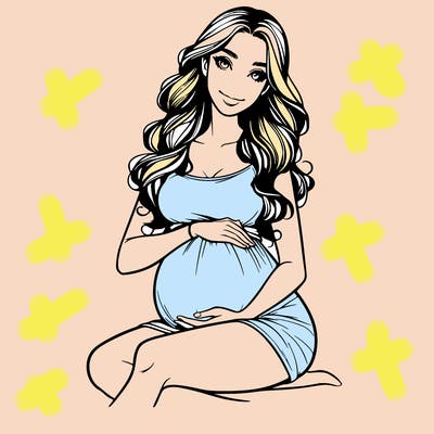 realistic pregnant woman