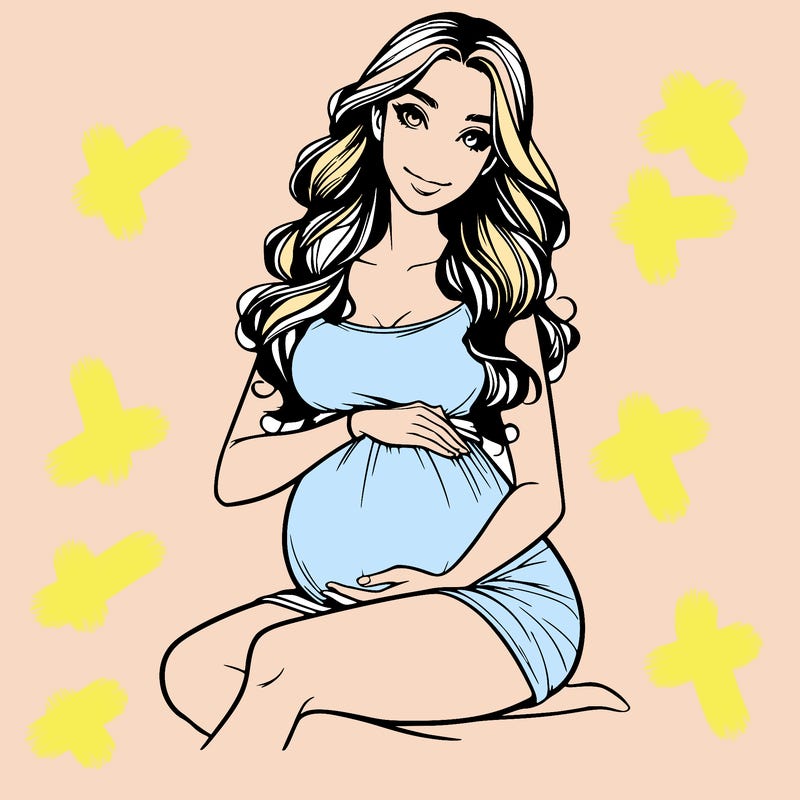 realistic pregnant woman