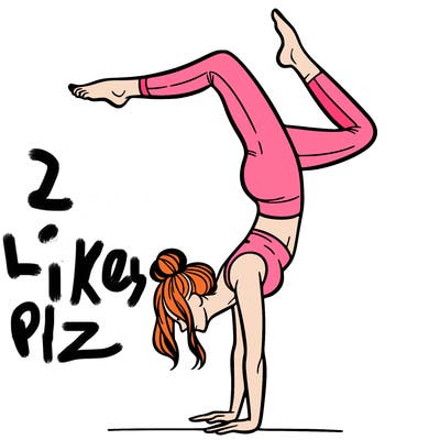 a woman doing a handstand