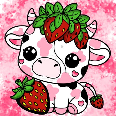 cute strawberry cow