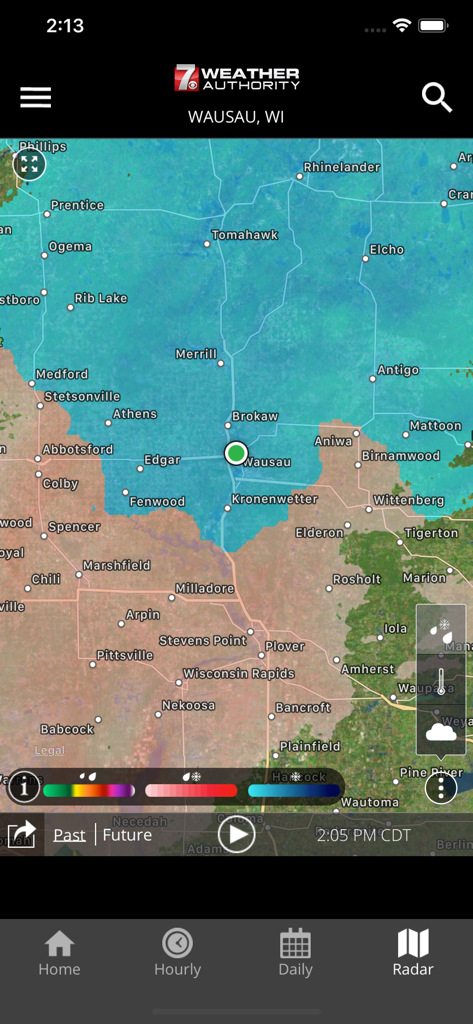 Interactive weather radar map for Wausau Wisconsin on the WSAW First Alert Weather app