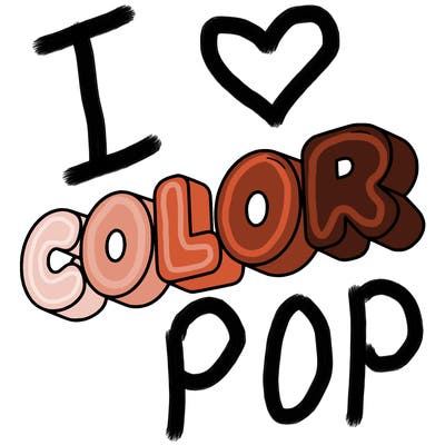 a sign that says color in bubble writing