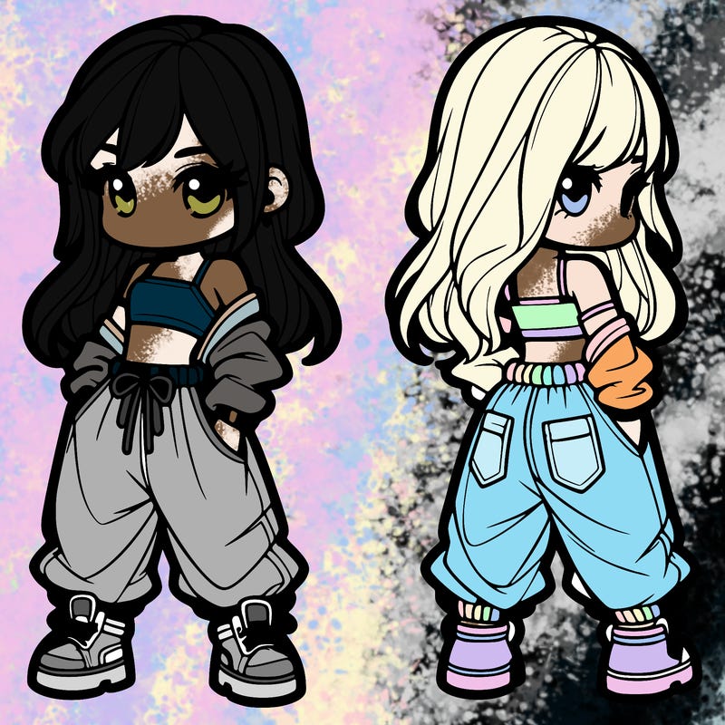 girl in crop top and baggy pants