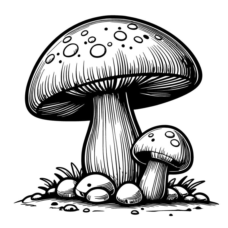 realistic mushroom coloring pages