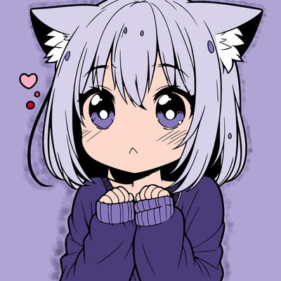 shy anime catgirl