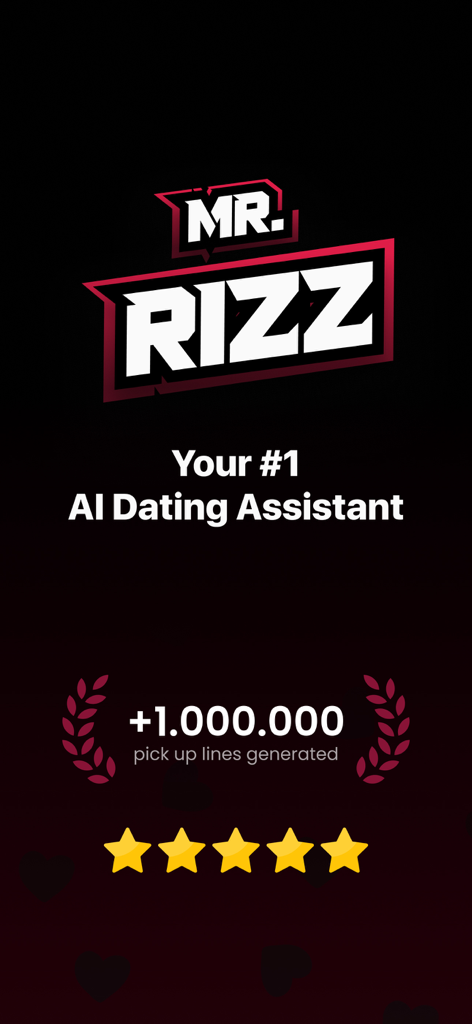 Mr Rizz AI dating assistant logo with over one million pickup lines generated