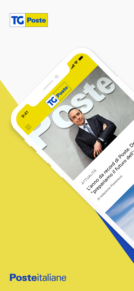 TG Poste - TG Poste app mobile screen showing current events and news from Poste Italiane
