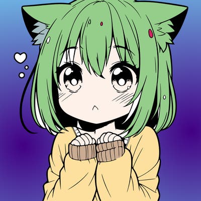 shy anime catgirl