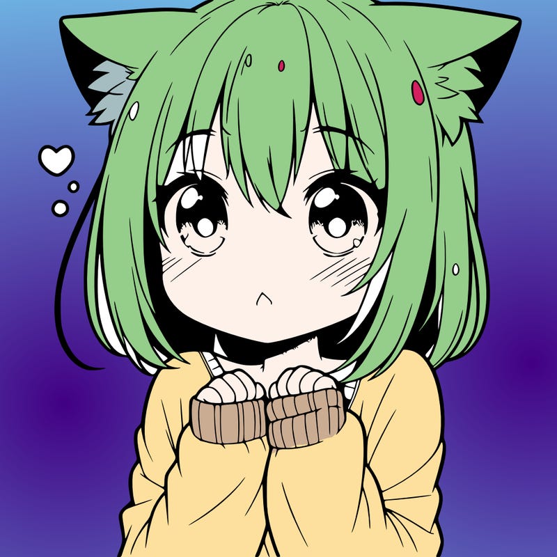 shy anime catgirl