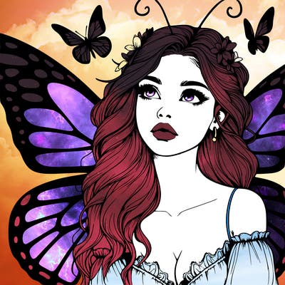 butterfly fairy realistic girl