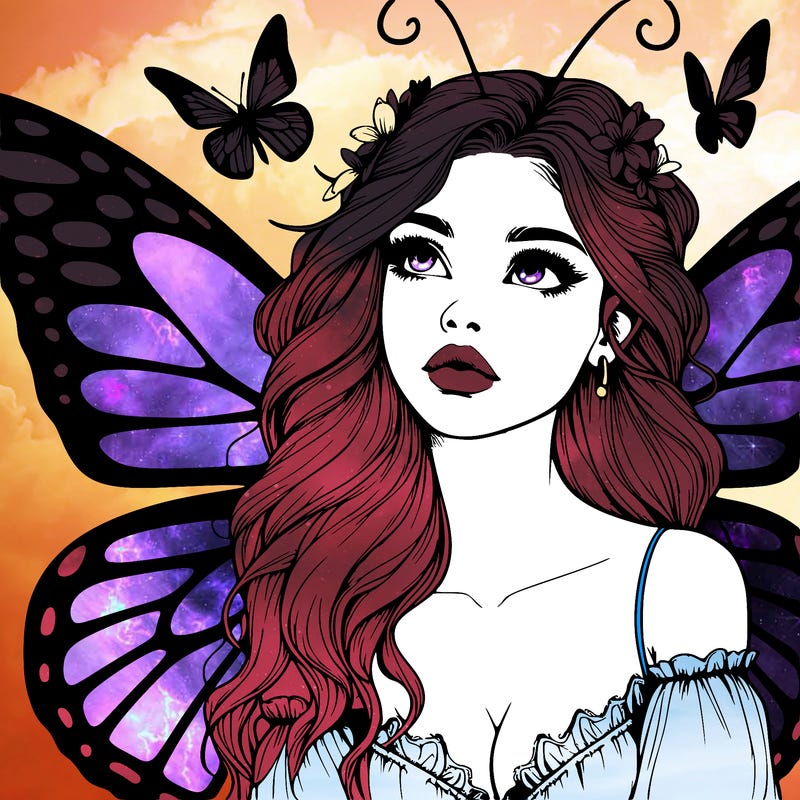 butterfly fairy realistic girl