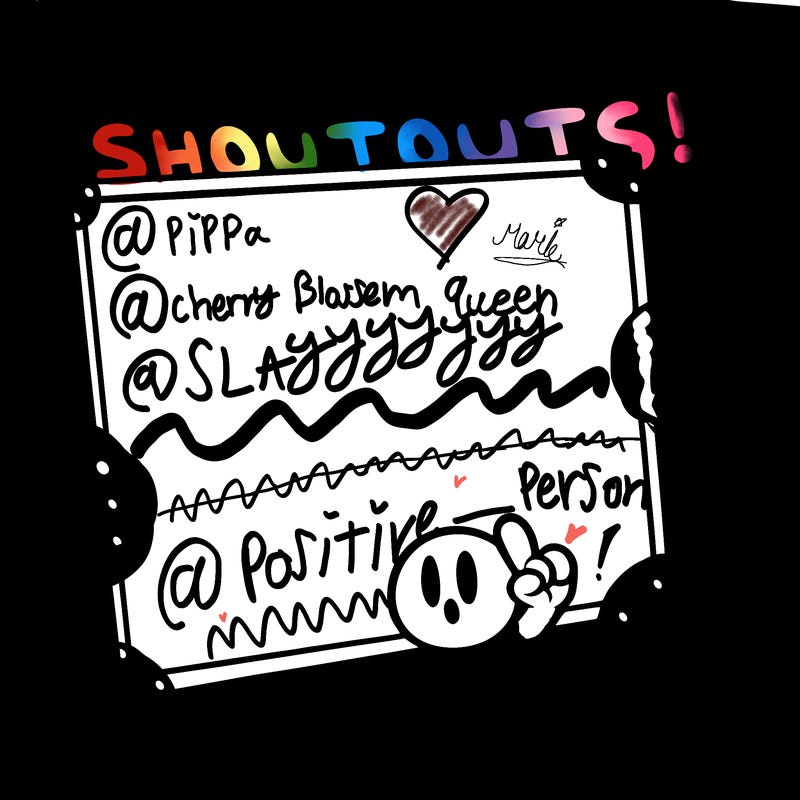 blank canvas that says above it shoutouts