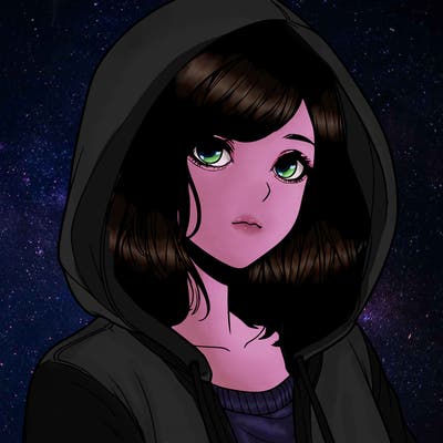 realistic girl with hoodie one