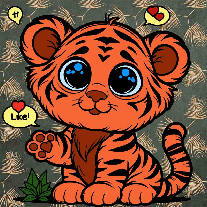 baby tiger asking for likes