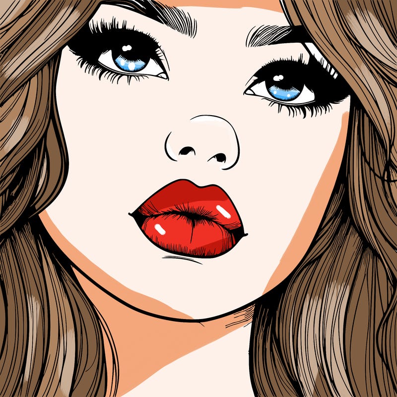 really realistic girl with lips
