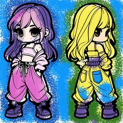 girl in crop top and baggy pants