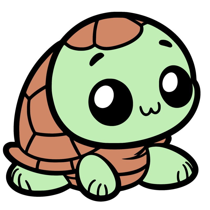 cute little animated turtle