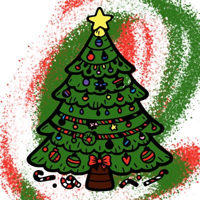 christmas tree with lots of details