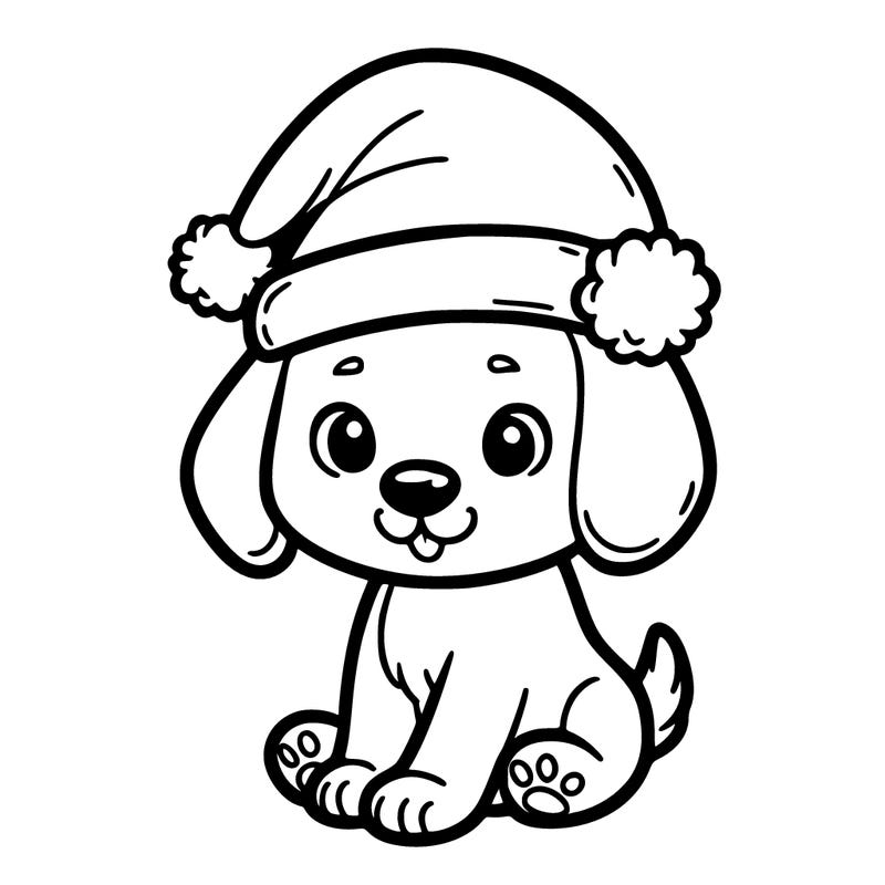 puppy with santa hat