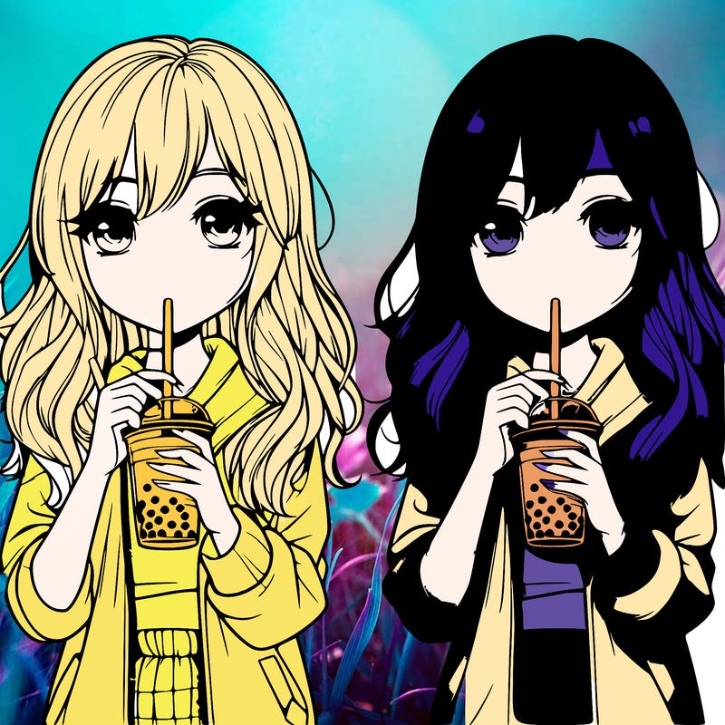 realisttes girl drinking boba