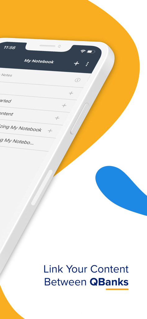 UWorld Finance - Exam Prep - A screenshot of the UWorld Finance app showing the My Notebook interface with a headline about linking content between QBanks
