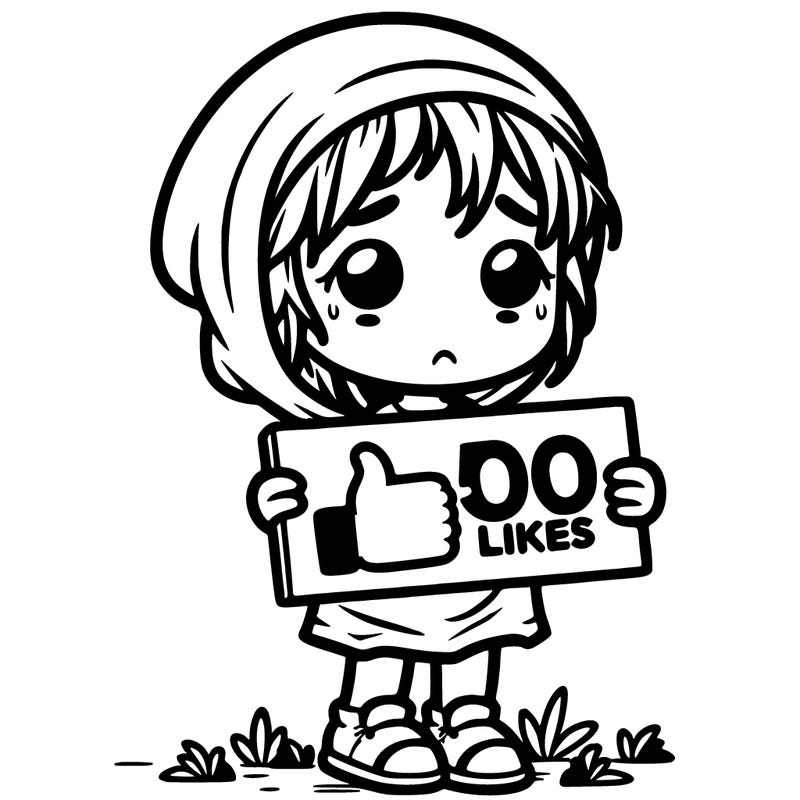 500 likes sign held up by a poor girl