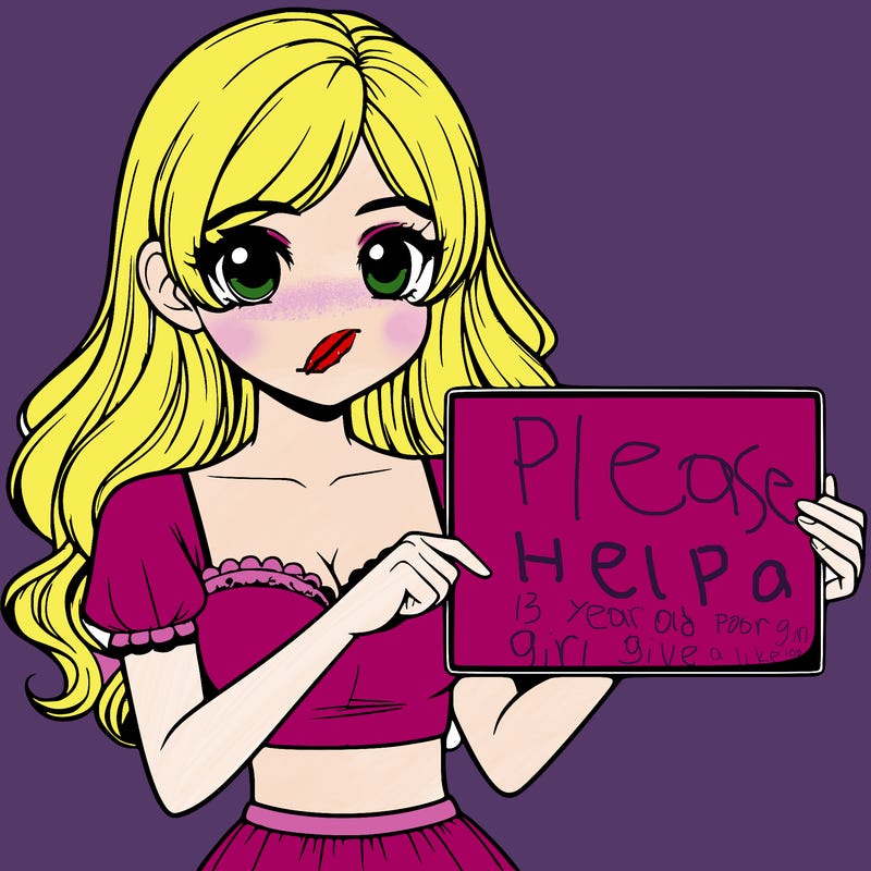 realistic pretty girl holding blank sign