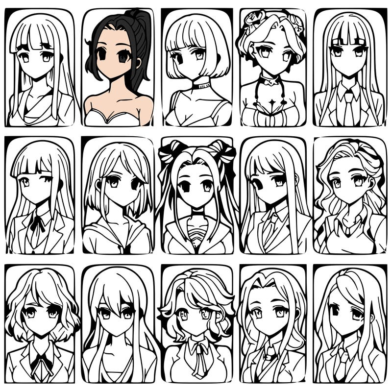 girls that look diffrent anime