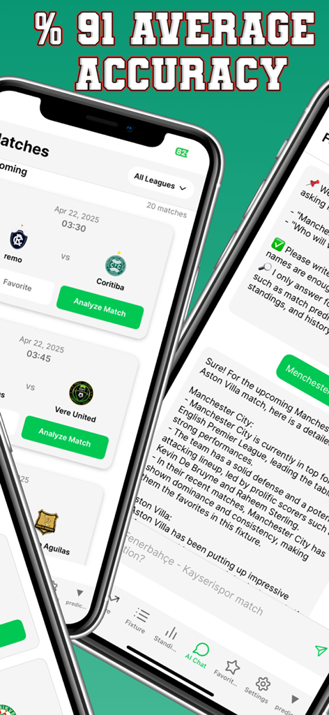 AI Football Prediction Tips - AI Football Prediction Tips app interface showing match analysis and 91 percent accuracy claim