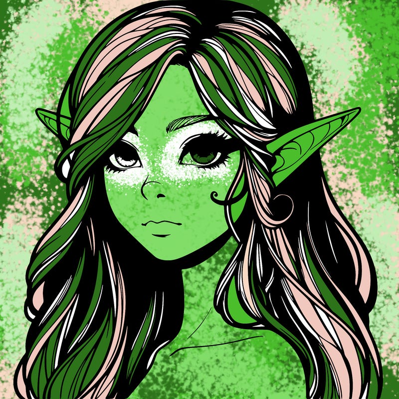 elf girl realistic dark fantasy