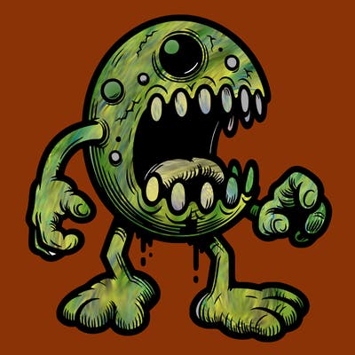scary pac man monster