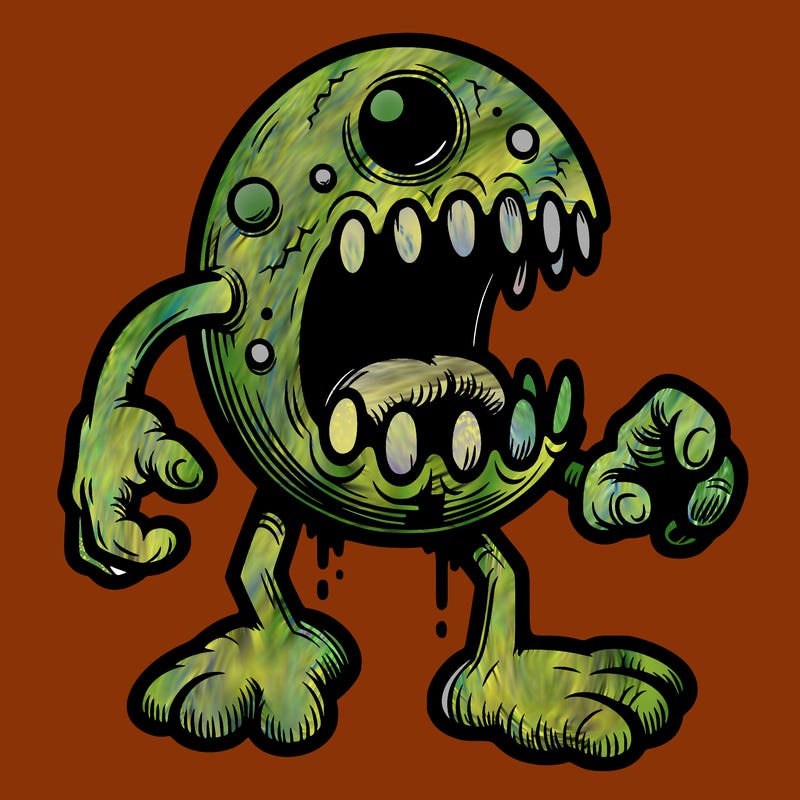 scary pac man monster