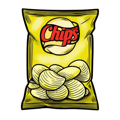 realistic chip bag