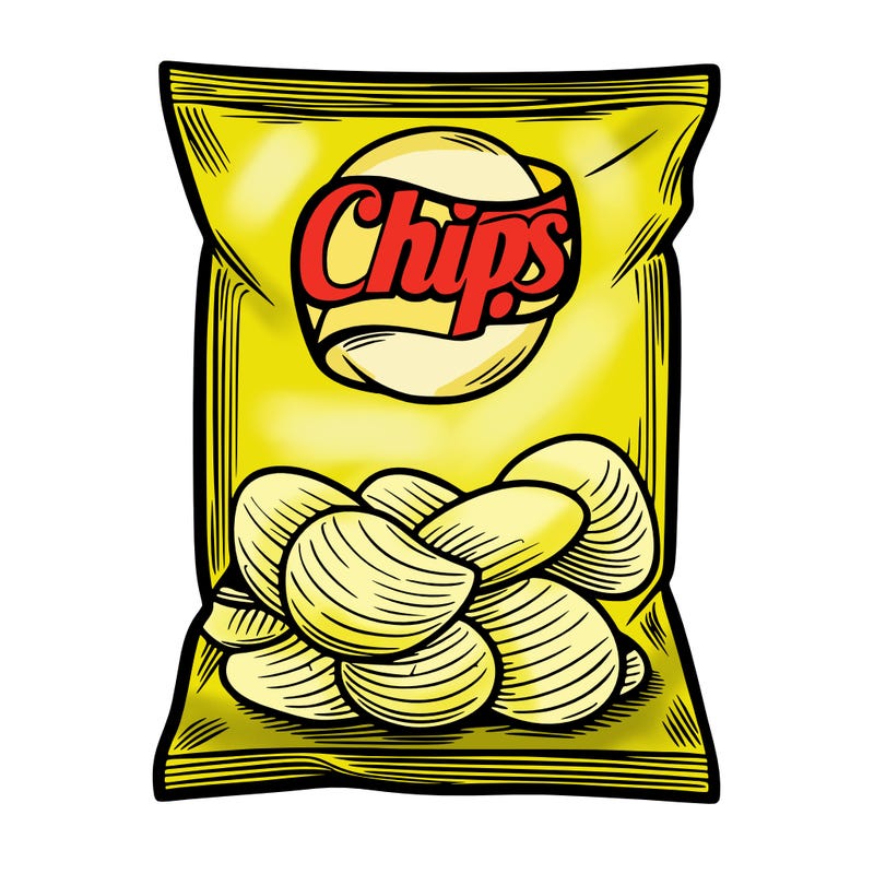 realistic chip bag