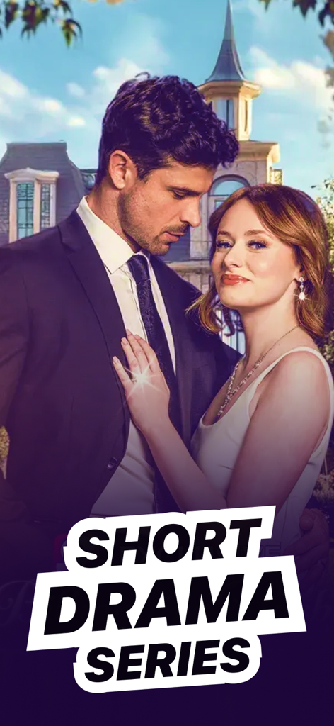 Shortical - A romantic couple posing in front of a mansion for a Shortical drama series.