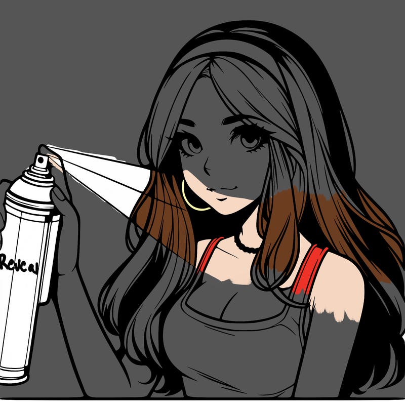 a realistic girl spray, painting