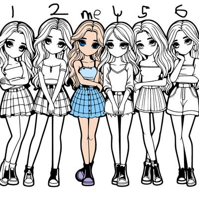 a group of girls realistic