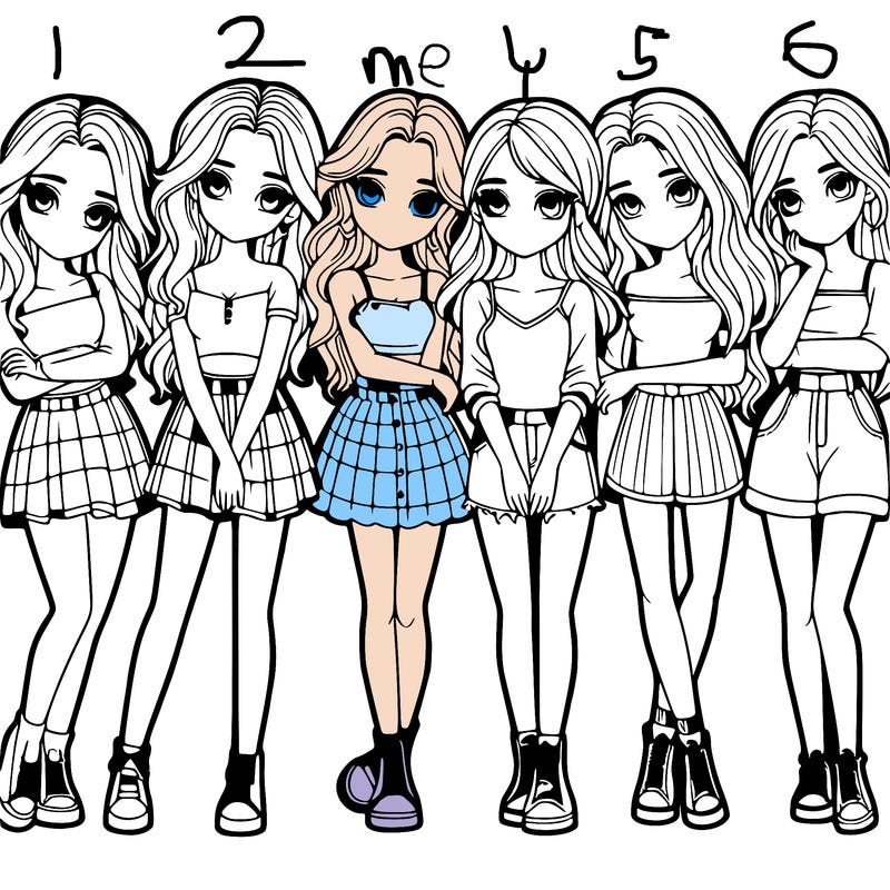 a group of girls realistic