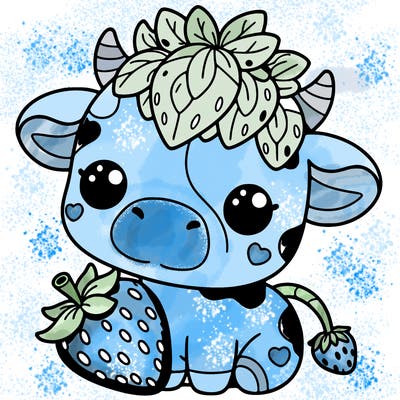 cute strawberry cow