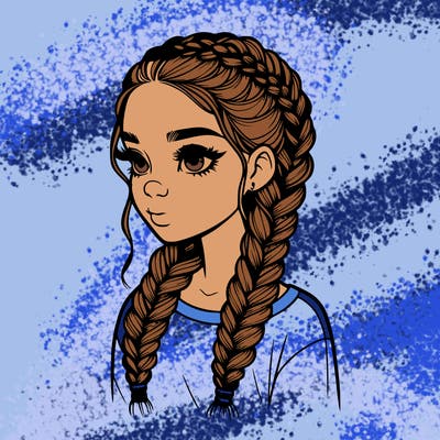 realistic girl with braids