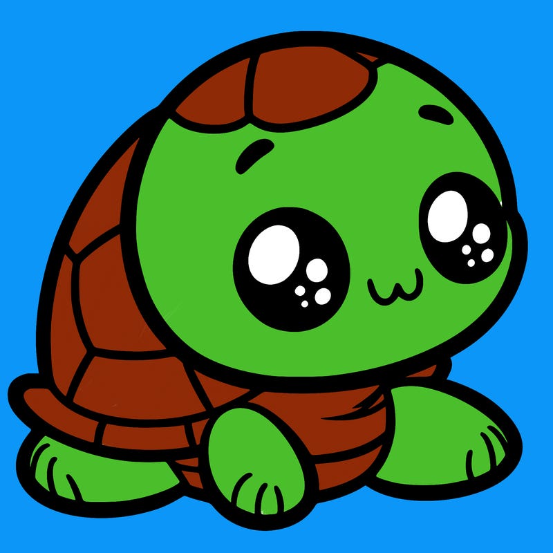 cute little animated turtle
