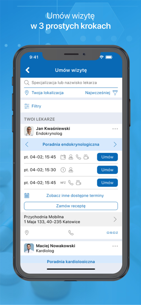 VisiMed - VisiMed app interface for booking medical appointments with doctor listings and available time slots
