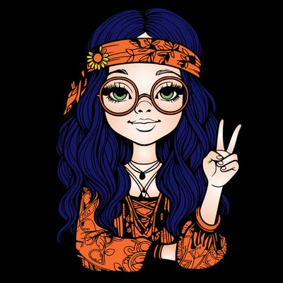 hippie girl realistic