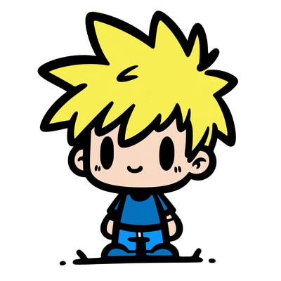 a kid with spiky hair