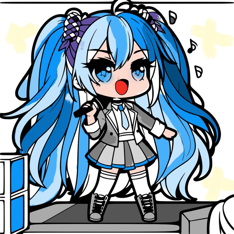 hatsume miku singing chibi