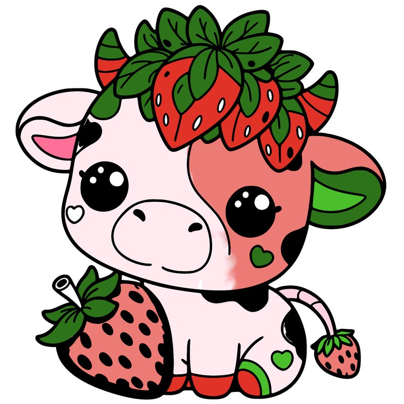cute strawberry cow