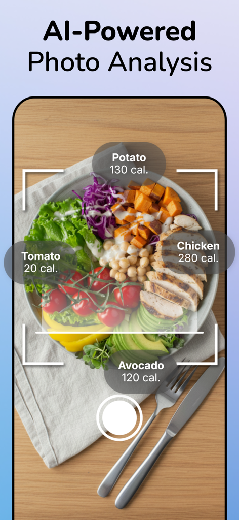 Journable — AI Calorie Counter - AI photo analysis identifying food ingredients and estimating calories in the Journable app