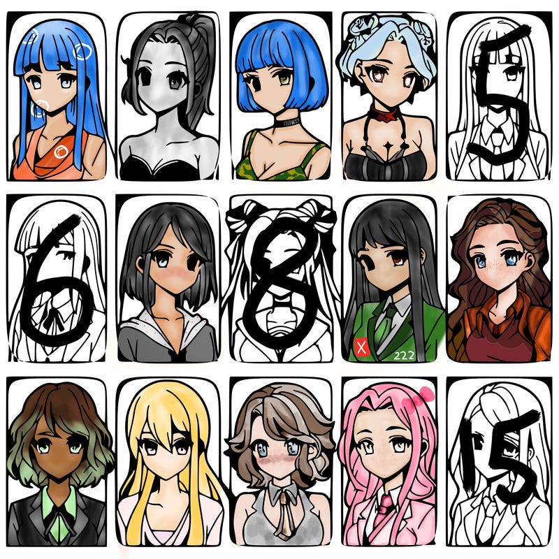 girls that look diffrent anime